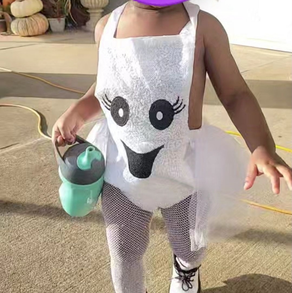 Black & White Ghost Romper costume